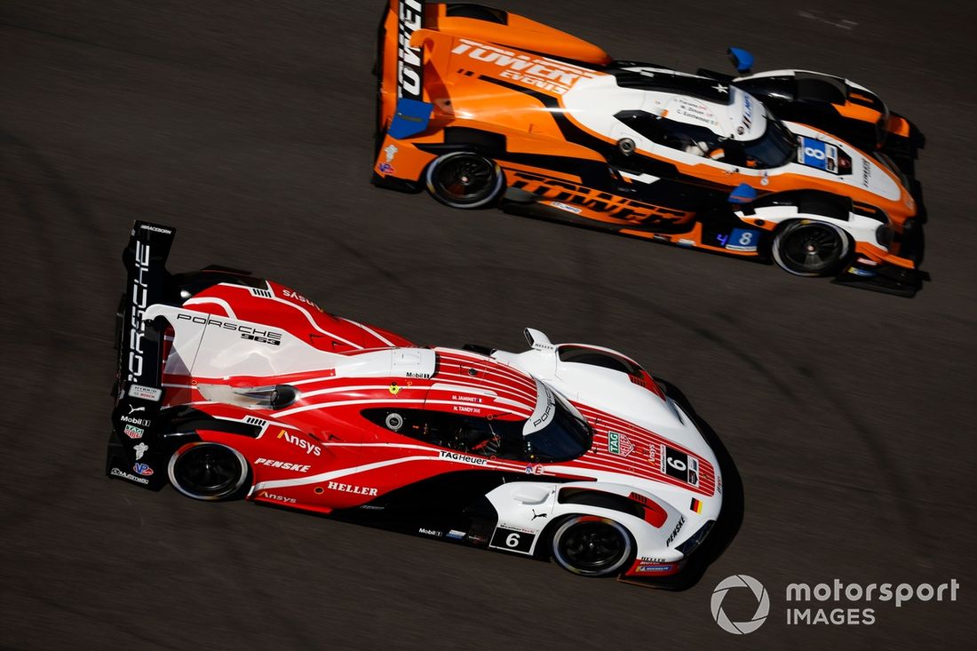 #6 Team Penske Motorsports Porsche 963: Nick Tandy, Mathieu Jaminet, #8 Tower Motorsports ORECA LMP2-Gibson: John Farano, Michael Dinan, Charlie Eastwood
