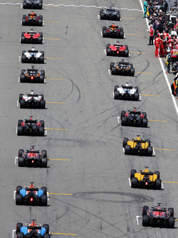 De grid voor de start van de race