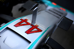 Detail: Auto von Lewis Hamilton, Mercedes AMG F1 W07 Hybrid