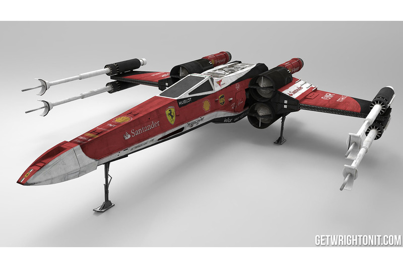 Star Wars X-Wing mit Ferrari-Design