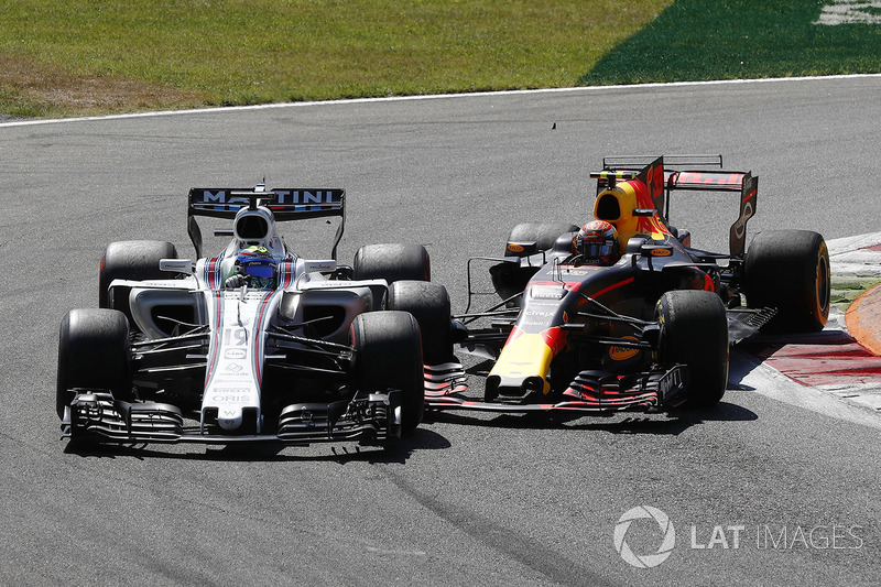 Felipe Massa, Williams FW40, Max Verstappen, Red Bull Racing RB13, battle for position