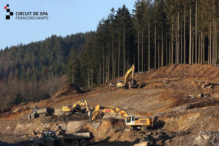 Obras en la pista de Spa-Francorchamps