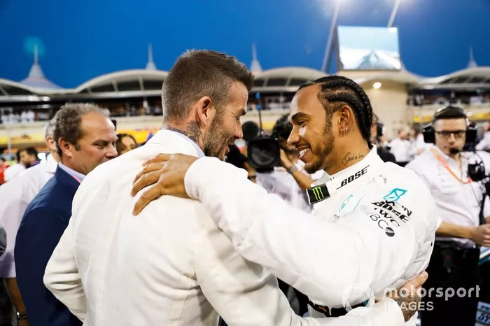David Beckham, y Lewis Hamilton, Mercedes AMG F1 