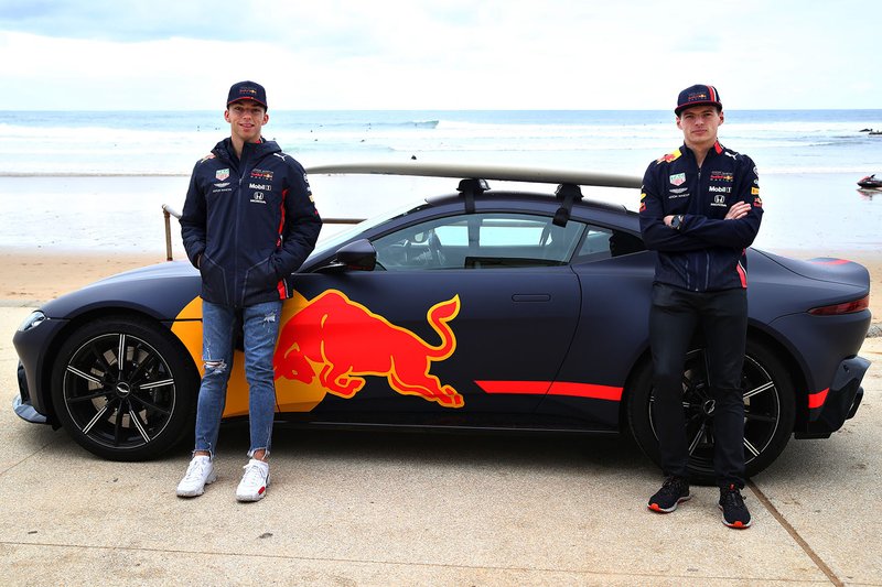 Max Verstappen, Red Bull Racing and Pierre Gasly, Red Bull Racing