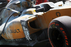 La voiture brûlée de Kevin Magnussen, Renault Sport F1 Team RS20