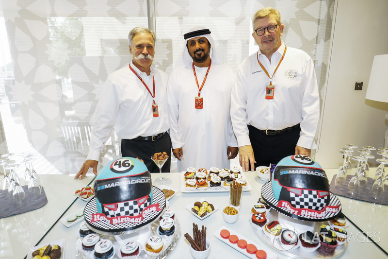 Chase Carey, jefe de la F1, Ross Brawn, director deportivo de la FOM