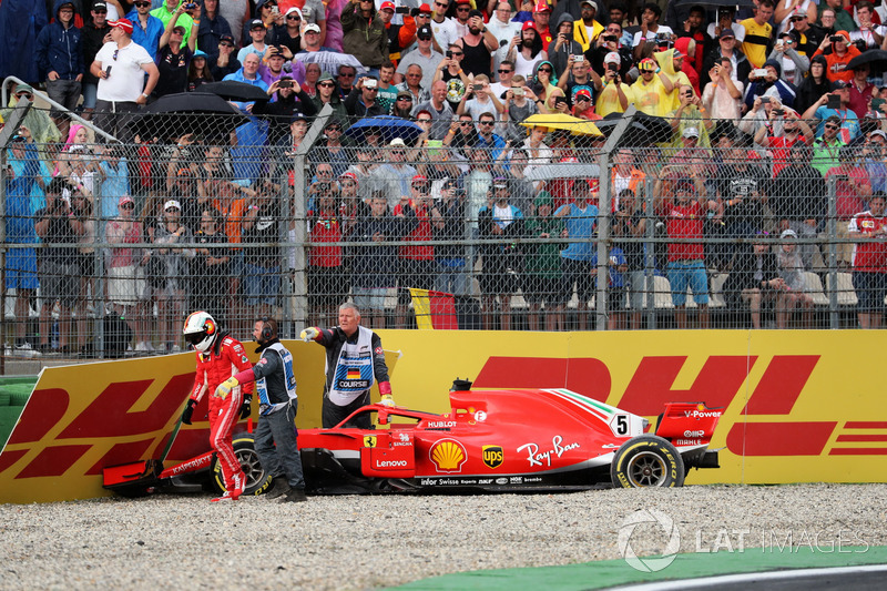Sebastian Vettel, Ferrari SF71H kecelakaan