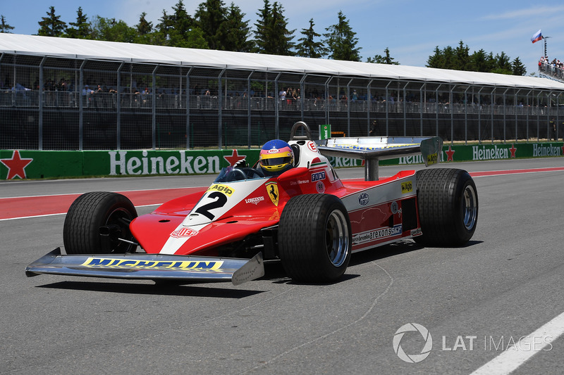 Jacques Villeneuve, drives his Fathers 1978 Canadian GP winning Ferrari 312T3