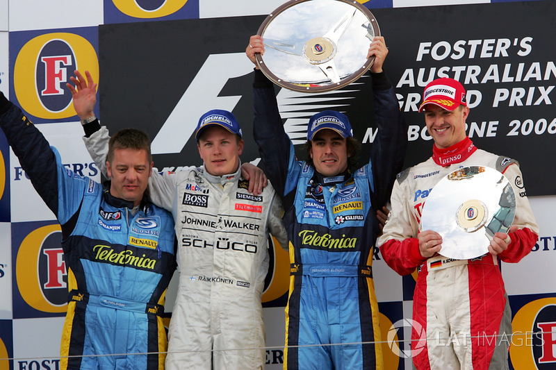 Podium: 1. Fernando Alonso, Renault; 2. Kimi Raikkonen, McLaren; 3. Ralf Schumacher, Toyota