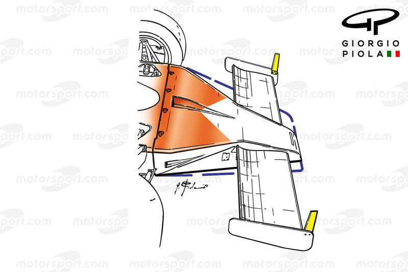 Aileron avant de la McLaren M23 au GP de Monaco