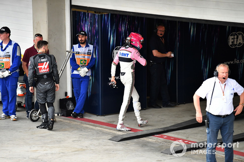 Esteban Ocon, Racing Point Force India in Parc Ferme