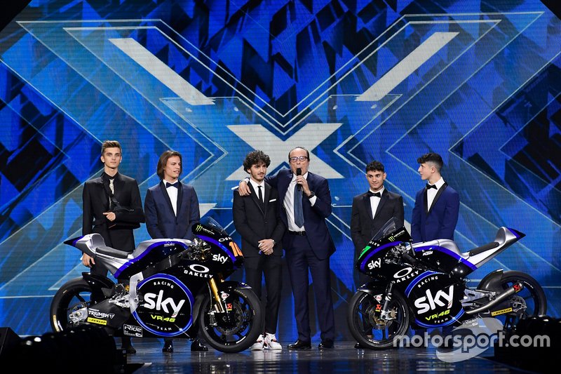 Luca Marini, Nicolò Bulega, Francesco Bagnaia, Guido Meda, Dennis Foggia e Celestino Vietti Ramus