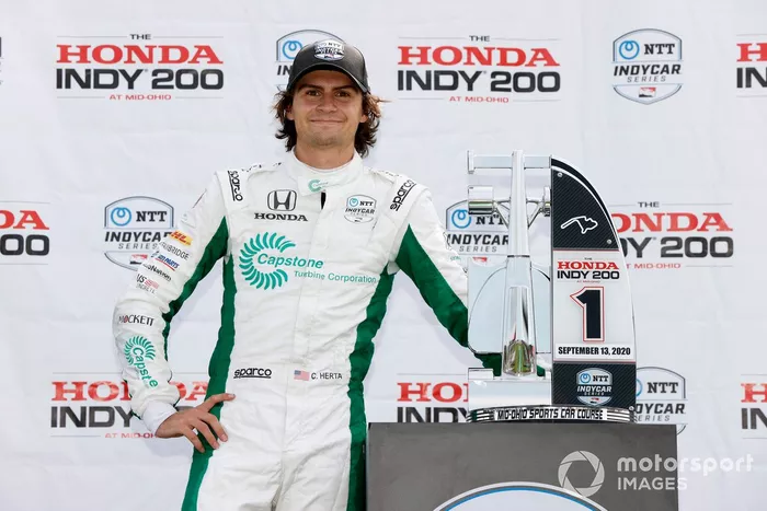 Podio: ganador Colton Herta, Andretti Harding Steinbrenner Autosport Honda