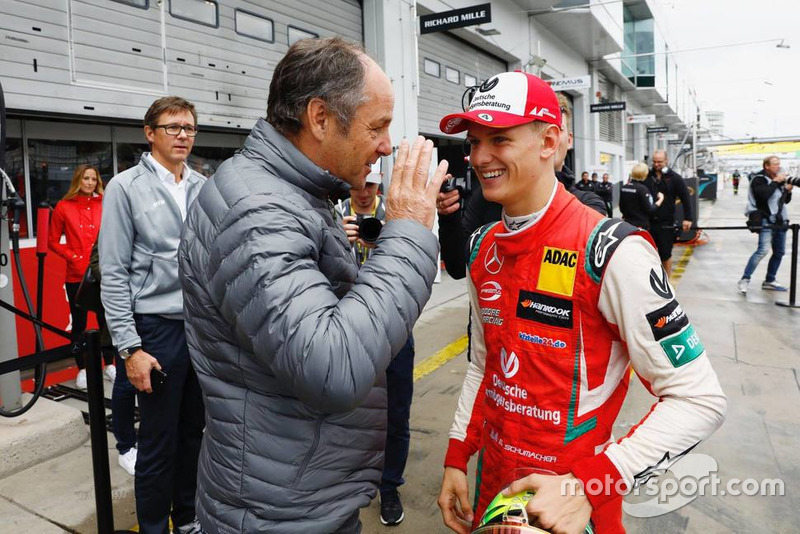 Mick Schumacher in the Mercedes-AMG C63 DTM with Gerhard Berger, ITR Chairman