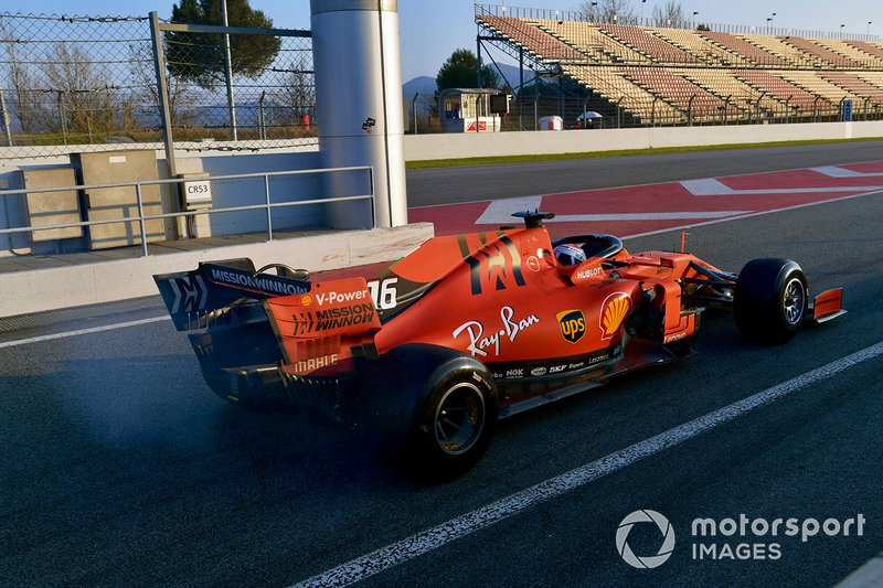 Charles Leclerc, Ferrari SF90 with smoke from the rear