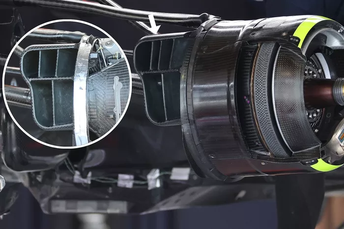 Detalles del conducto de freno del Red Bull Racing RB16B