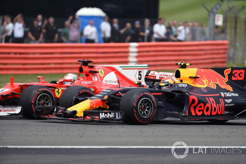 Sebastian Vettel, Ferrari SF70H, Max Verstappen, Red Bull Racing RB13