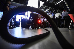 Mercedes engineers at work in the garage