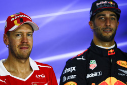 Press conference: pole sitter Sebastian Vettel, Ferrari, third place Daniel Ricciardo, Red Bull Racing