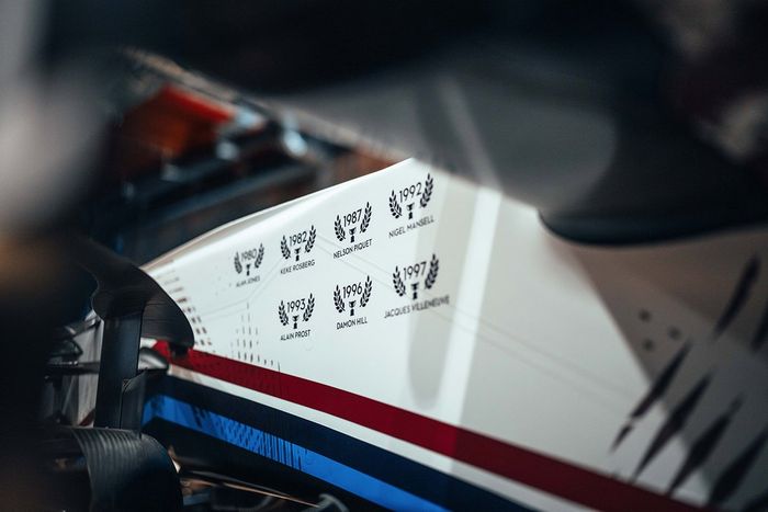 Decoración especial del equipo Williams para el GP de Estados Unidos
