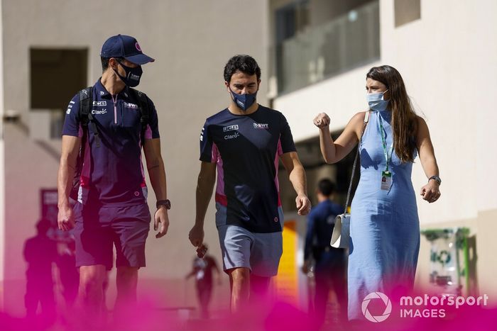 Sergio Pérez, Racing Point, con su esposa Carola Martínez