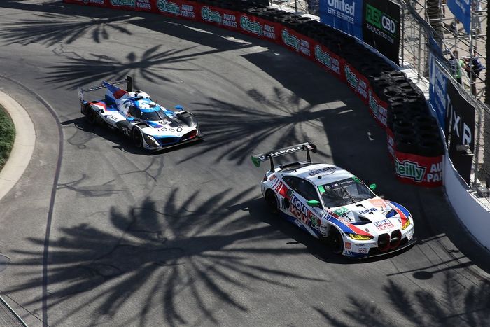 #96: Turner Motorsport, BMW M4 GT3, GTD: Patrick Gallagher, Robby Foley, #24: BMW M Team RLL, BMW M Hybrid V8, GTP: Philipp Eng, Augusto Farfus