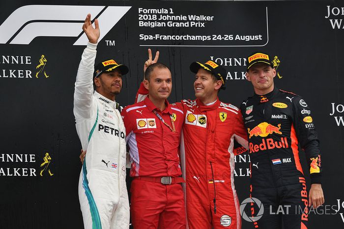 GP de Bélgica: 1º Vettel, 2º Hamilton, 3º Verstappen