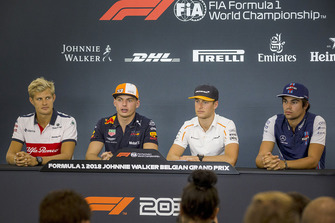 Marcus Ericsson, Sauber, Max Verstappen, Red Bull Racing, Stoffel Vandoorne, McLaren and Lance Stroll, Williams Racing in press conference