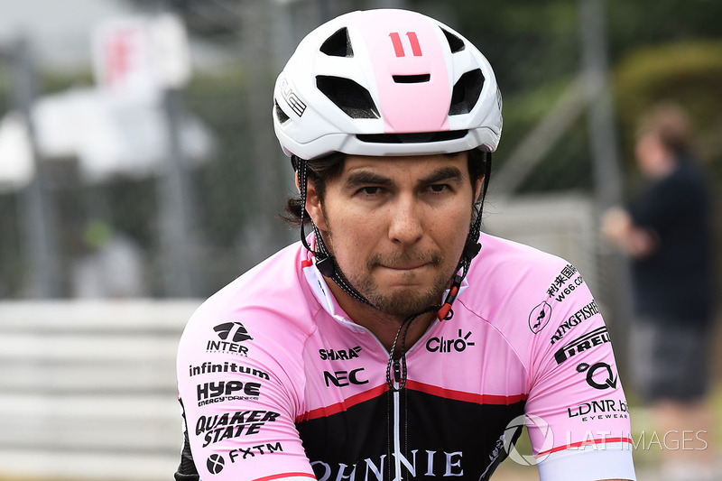 Sergio Perez, Sahara Force India cycles the track