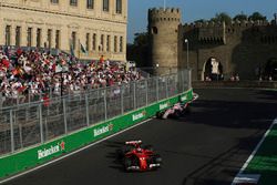 Kimi Raikkonen, Ferrari SF70H, Sergio Perez, Sahara Force India F1 VJM10