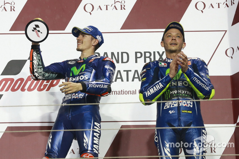 Podyum: yarış galibi Maverick Viñales, Yamaha Factory Racing; 3. Valentino Rossi, Yamaha Factory Racing