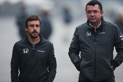 Fernando Alonso, McLaren, with Eric Boullier, Racing Director, McLaren