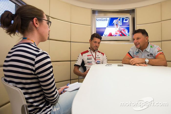 Lucio Cecchinello, Team LCR Honda director del equipo y Fausto Gresini, Aprilia Gresini Racing Team 