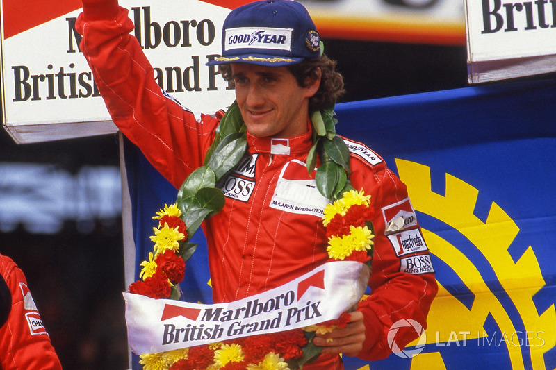 Podium: winnaar Alain Prost, McLaren