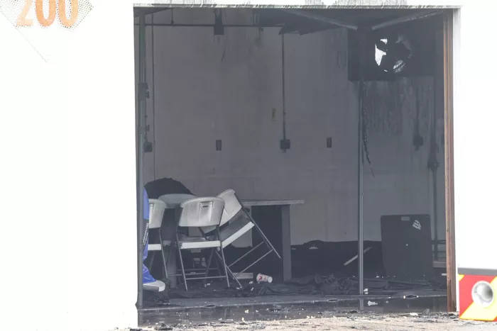 Incendio en la zona de garajes de Daytona