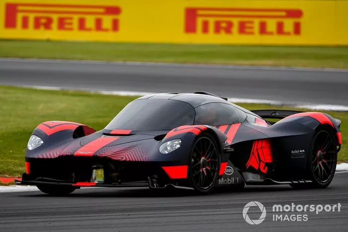 An Aston Martin Valkyrie drives some laps