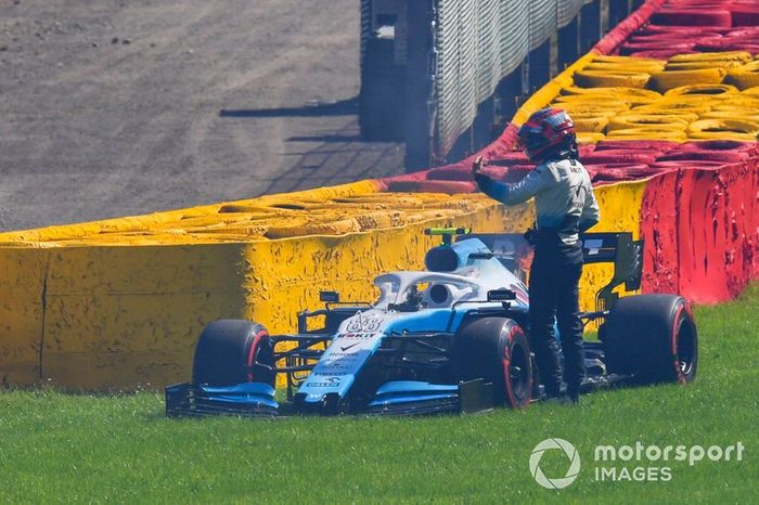 Robert Kubica, Williams Racing FW42, con problemas en el motor