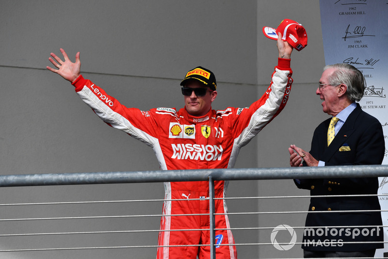 Podio: ganador de la carrera Kimi Raikkonen, Ferrari