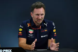 Christian Horner, directeur de Red Bull Racing, lors de la conférence de presse