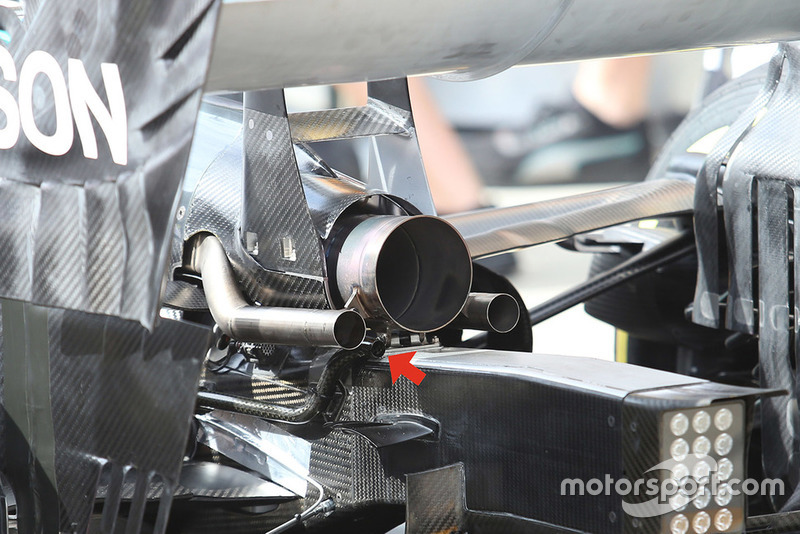 Mercedes F1 W09 rear extra pipe detail