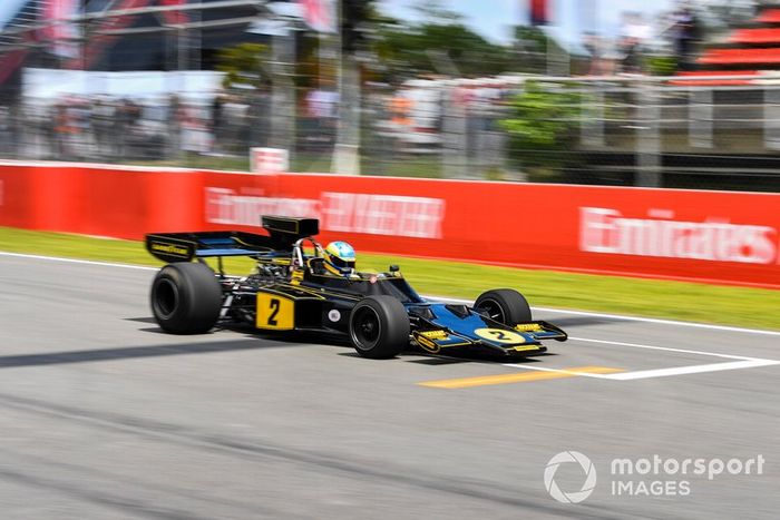Bruno Senna demonstrates a Lotus 72 Ford