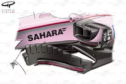Force India VJM10 bargeboard, Bahrain GP