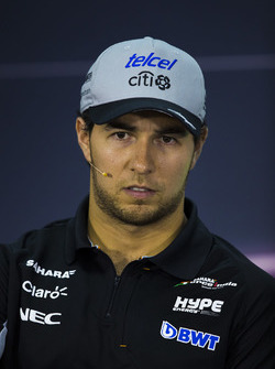 Sergio Perez, Force India, en la Conferencia de prensa