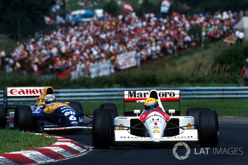 Ayrton Senna, McLaren MP4/6; Riccardo Patrese, Williams FW14