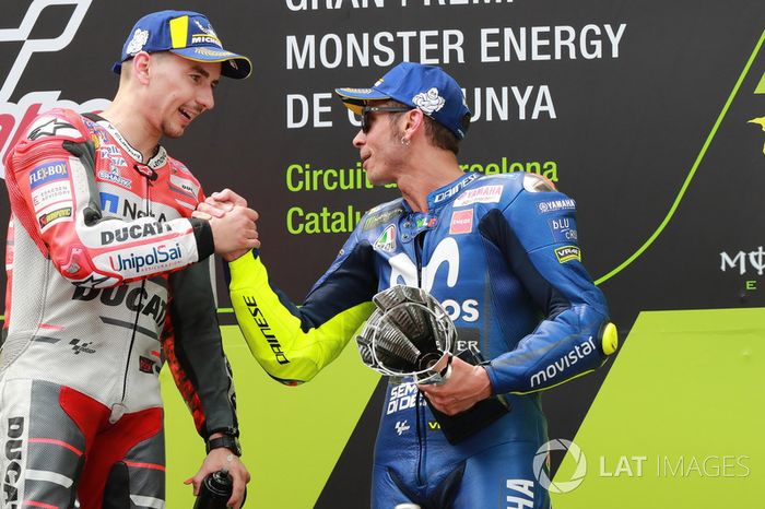 Podio: Jorge Lorenzo, Ducati Team, Valentino Rossi, Yamaha Factory Racing