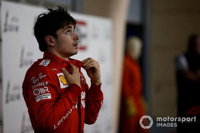 Charles Leclerc, Ferrari, tercer lugar en Parc Ferme