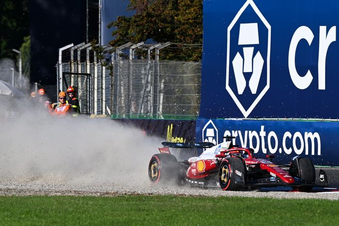 Charles Leclerc, Ferrari runs wide