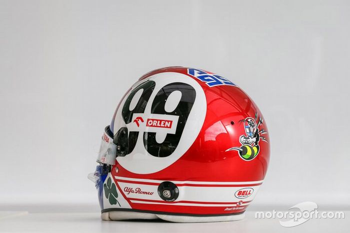 El casco especial de Antonio Giovinazzi, Alfa Romeo en Imola