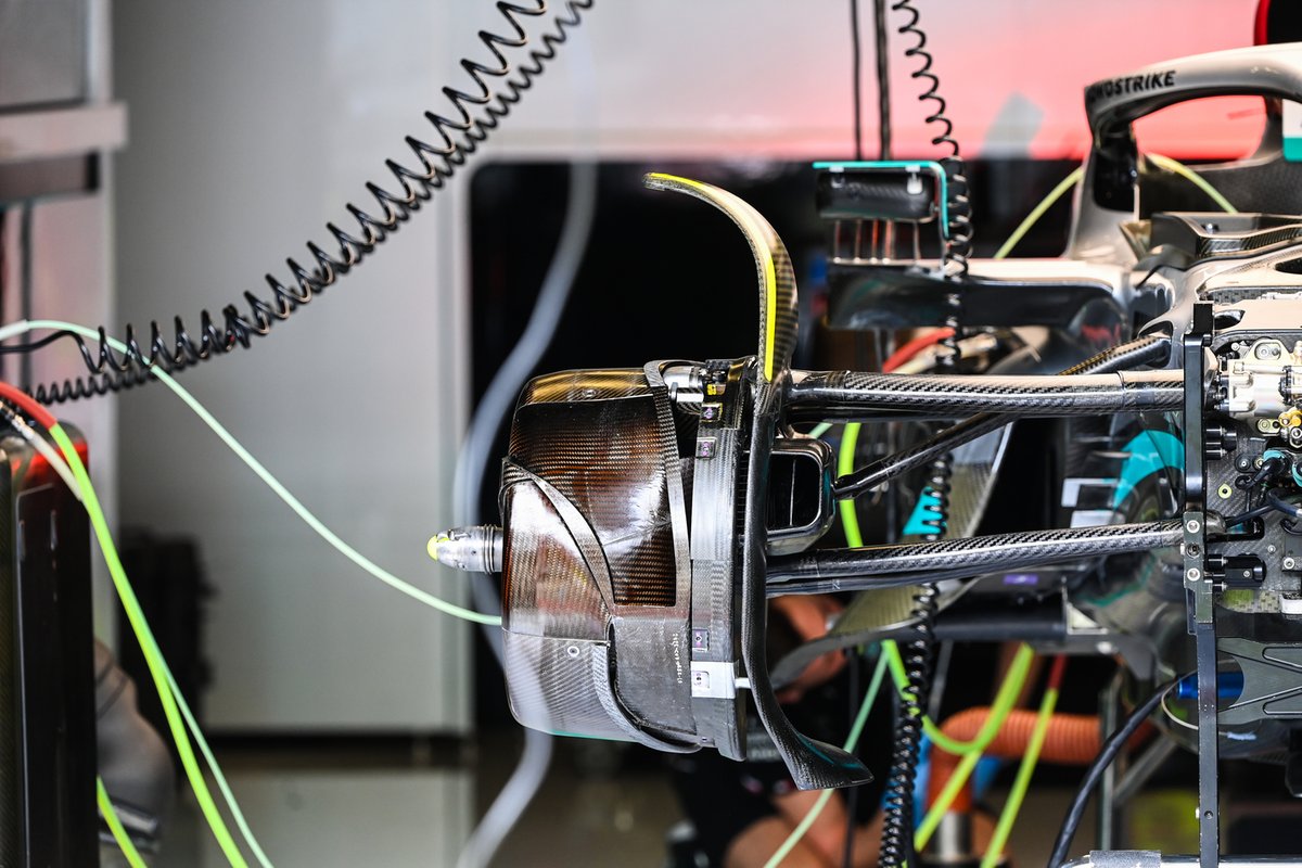 Detalle del tambor de freno del Mercedes W13