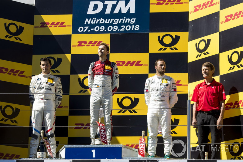 Podium: Race winner René Rast, Audi Sport Team Rosberg, second place Bruno Spengler, BMW Team RBM and third place Gary Paffett, Mercedes-AMG Team HWA